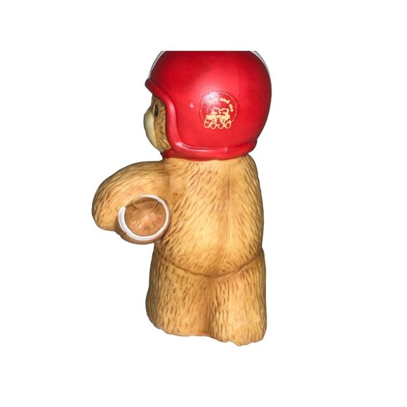 Enesco Lucy and Me Figurine Lucy Rigg Football Player Bear 1982 - Picture 3 of 7